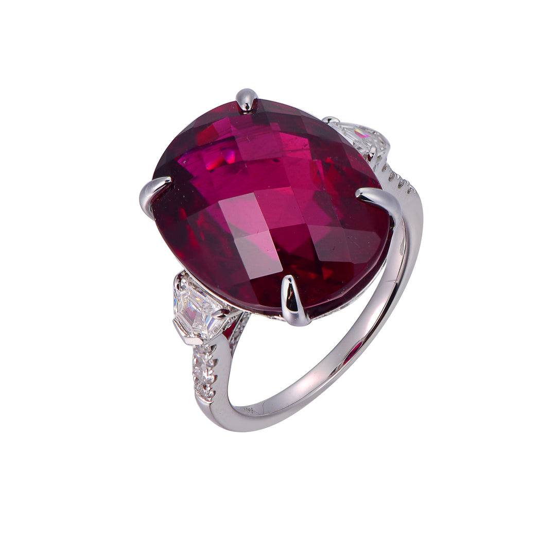 Rubellite and Diamond Ring: 44481RRB8WH