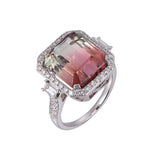 Load image into Gallery viewer, Tourmaline and Diamond Ring: 44480RTM8WH